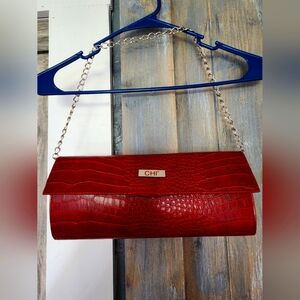 Chi red leather shoulder bag